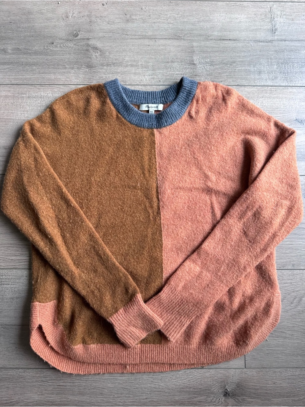 Madewell Westlake Color Block long Sleeve Pullover Sweater XXS Coziest Yarn